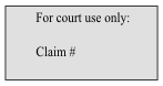 For court use only. Claim number.
