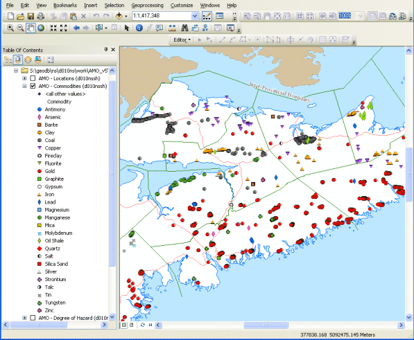 Sample View of Abandoned Mines Database