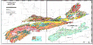 An image of a Bedrock Geology map of Nova Scotia.