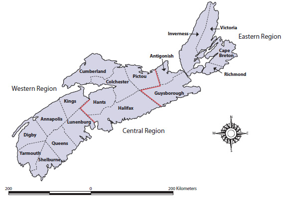 Nova Scotia Counties and Fire Regions