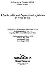 Cover of the publication - A Guide to Mineral Exploration Legislation in Nova Scotia