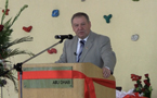 Premier Dexter speaks at the official opening of Abu Dhabi Grammar School.