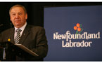Premier Dexter speaking at news conference in St. John's.