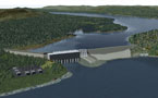 Artist's graphic of Muskrat Falls project.