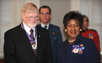 J. Chalmers Doane stands with Lt.-Gov. Mayann Francis  after being invested into the Order of Nova Scotia
