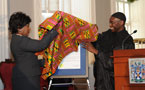 Lt. -Gov. Mayann Francis and African Nova Scotian Affairs CEO Wayn Hamilton unveil the proclamation.