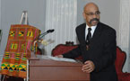 African Nova Scotian Affairs Minister Percy Paris delivers remarks on behalf of the province.