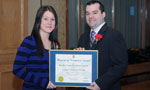 Shannon Devlin and Curtis Pitre accept the Corporate Volunteer of the Year Award on behalf of Best Buy (Dartmouth).