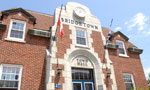 A photo of the entrance to Bridgetown town hall.