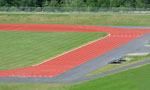 Running track on reclaimed land at the Pioneer Coal mine.