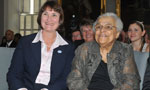 Education Minister Ramona Jennex sits with Viola Desmond's sister Wanda Robson at the screening.