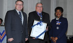 Order of Nova Scotia recipient Joseph Marshall  (centre) with Premier Darrell Dexter and Lt.-Gov. Mayann Francis.