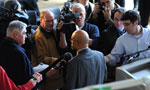 Economic and Rural Development and Tourism Minister Percy Paris fields questions from the media.