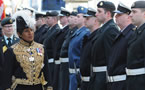 Lt.-Gov. Mayann Francis inspects the Honour Guard on her way into the House.