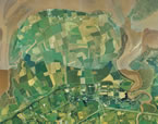 An aerial view of the Landscape of Grand Pré.