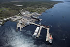 An aerial view of the Shelburne Shipyards.