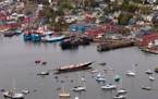 Bluenose II floats in the water during Saturday's relaunch in Lunenburg.