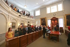 A smudging ceremony is performed at the beginning of the Treaty Day Awards Ceremony.