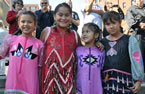 FROM LEFT: Michelle Googoo, Icysis Toney, Lily Googoo and Chalise Toney take part in Treaty Day.