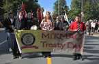 Mi'kmaq youth march during Treaty Day.