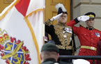 Lt.-Gov. J.J. Grant salutes before entering Province House.