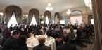 Members of the Halifax Chamber of Commerce listen to Finance Minister Maureen MacDonald announce that the small business tax will be reduced for the fourth year in a row.