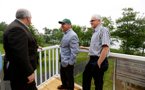 FROM LEFT: Health and Wellness Minister David Wilson, Premier Darrell Dexter     and Shane O'Neil, co-chair of the Second Lake Regional Park Association, look at an area of the 721-acre park along First and Second lakes
