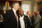 Mr. Borden poses with Premier McNeil at the official ceremony.