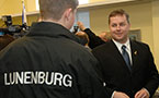 Premier Rodney MacDonald chats with a student.
