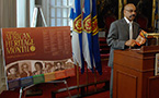 African Nova Scotian Affairs Minister Percy Paris launches African Heritage Month at Province House.