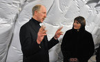 Service Nova Scotia and Municipal Relations Minister Ramona Jennex talks with Sustainable Fish Farming Canada Ltd.co-owner Jeremy Lee.