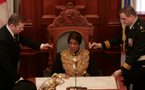 Lt.-Gov. Mayann Francis prepares to read the speech from the throne.