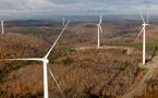 Wind turbines at Nova Scotia's largest windfarm, RMSenergy on Dalhouse Mountian in Pictou County.