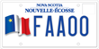 Acadian flag licence plate